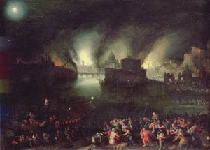 Aeneas rettet Anchises aus dem Fall Trojas von Jan the Elder Brueghel