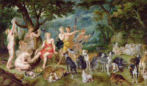 Diana und ihre Nymphen bereiten sich auf die Jagd vor von Jan the Elder Brueghel