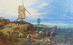 Landschaft mit Windmühlen von Jan the Elder Brueghel