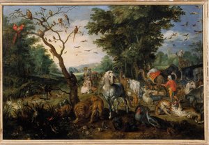 Die Einschiffung der Tiere in die Arche Noah von Jan the Elder Brueghel