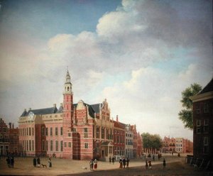 Ansicht des alten Rathauses, Den Haag von Jan the Elder Ekels
