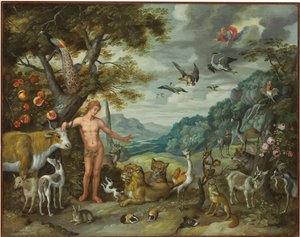 Adam benennt die Tiere, aus der Geschichte von Adam und Eva von Jan Brueghel the Younger