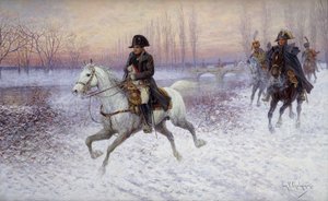 Napoleon an der Spitze einer Kavallerietruppe von Jan van Chelminski