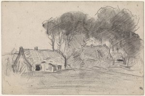 Bauernhöfe zwischen Bäumen von Jan van Essen