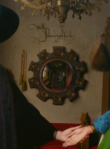 Arnolfini-Hochzeit, Detail des Spiegels, 1434