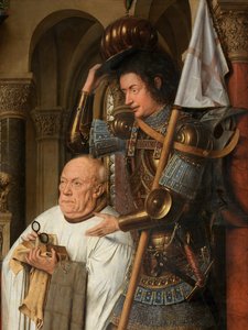 Detail der Jungfrau und des Kindes mit Kanonikus Joris van der Paele von Jan van Eyck