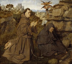 Der heilige Franz von Assisi empfängt die Stigmata, ca. 1430 von Jan van Eyck