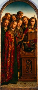 Der Genter Altar. Anbetung des mystischen Lammes: Singende Engel von Jan van Eyck