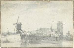 Ansicht von Dordrecht vom Wasser aus von Jan van Goyen (possibly)