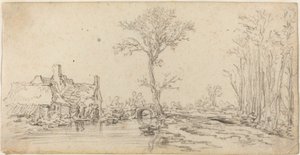 Hütte am Fluss von Jan van Goyen
