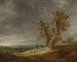 Landschaft mit zwei Eichen von Jan van Goyen