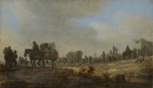 Landschaft mit Bauernkarren von Jan van Goyen