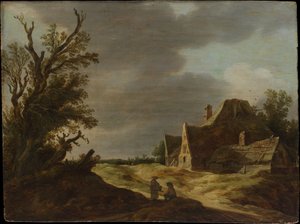 Sandweg mit Bauernhaus von Jan van Goyen