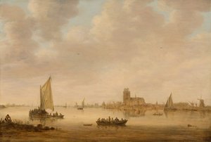 Ansicht von Dordrecht von der Dordtse Kil, 1644 von Jan van Goyen