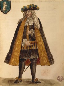 Sardischer Botschafter, aus Gli Abiti de Veneziani, illustriertes Kostümbuch von Jan van Grevenbroeck