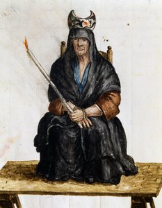 Zauberin, Illustration aus Kostüme der Venezianer fast jeden Alters, sorgfältig gesammelt und im 18. Jahrhundert gemalt, Giovanni di Grevembroch (1731-1807) von Jan van Grevenbroeck