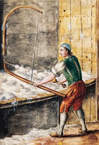 Die Baumwollspinnerin, Illustration aus dem illustrierten Buch der venezianischen Kostüme, von Jan Grevenbroeck, Aquarell, Italien von Jan van Grevenbroeck