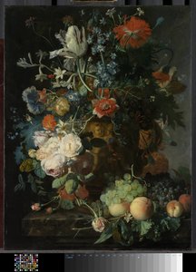 Stillleben mit Blumen und Früchten