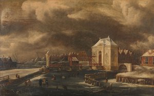 Das Heiligewegstor, Amsterdam, im Winter von Jan van  Kessel
