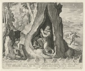 Heiliger Johannicius von Bithynien als Einsiedler von Jan van Londerseel