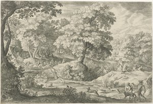 Hirschjagd in einem Sumpf von Jan van Londerseel