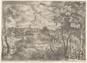 Landschaft mit Christus, der einen Dämon bei einem stummen Mann austreibt von Jan van Londerseel