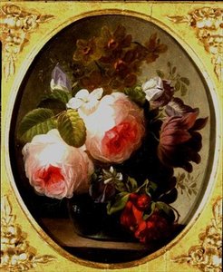 Rosen und andere Blumen in einer Vase von Jan van Os