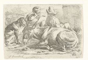 Zwei ruhende Eseltreiber von Jan van Ossenbeeck