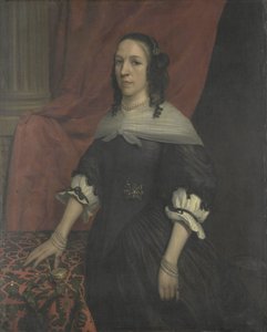 Porträt einer Frau, möglicherweise Anna van Bourgondië, Gründerin von Slot Windenburg op Dryschor (Schouwen) und Ehefrau von Adolf van Kleef von Jan van Rossum
