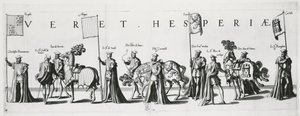 Wappen von Kastilien und León bei der Trauerprozession von Kaiser Karl V., 1559