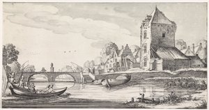 Dorf an einem Fluss von Jan van de Velde (II)