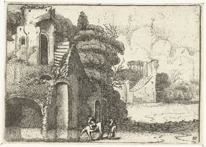 Trinkendes Pferd bei Ruinen von Jan van de Velde (II)