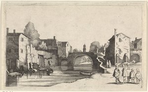 Ansicht eines Kanals in einer Stadt (Zeegezichten) von Jan van de Velde (II)