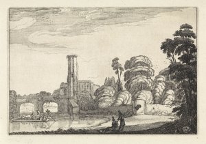 Brücke bei einer Ruine von Jan van de Velde (II)