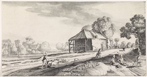 Weggabelung bei einer Wassermühle von Jan van de Velde (II)