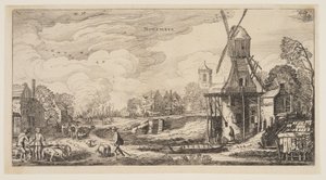 November, aus Die zwölf Monate des Jahres von Jan van de Velde II