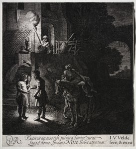 Der barmherzige Samariter bezahlt den Wirt von Jan van de Velde II