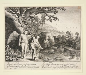 Tobias sieht den Fisch, aus der Geschichte von Tobias von Jan van de Velde II