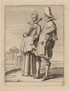 Zwei Figuren in Kostümen