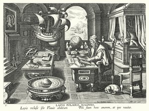 Lapis Polaris Magnes (Gravur) von Jan van der Straet