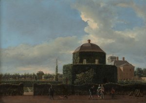 Das Huis ten Bosch in Den Haag und sein formaler Garten, Blick von Osten, ca. 1668-70