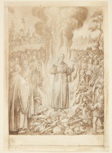 S. Giovanni Alberti Fiorentinos Geschichte. Abt Petrus beweist durch die Feuerprobe, dass der Bischof von Florenz ein Ketzer und Simonist ist