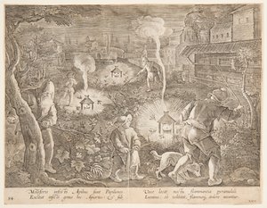Nachtfalter fangen, Platte 25 aus der Serie Venationes Ferarum, Avium, Piscium von Jan van der Straet, called Stradanus