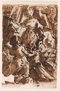 Recto: Judith mit dem Kopf von Holofernes; Himmelfahrt Christi von Jan van der Straet, called Stradanus