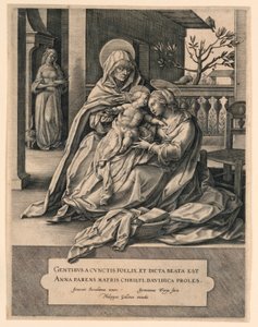 Heilige Anna, die Jungfrau und das Christuskind von Jan van der Straet, called Stradanus