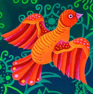Oranger Vogel