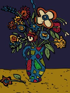 Blumen in einem lauten Krug, 2012 von Jane Willingale