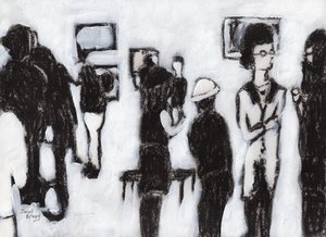 Galerieeröffnung in Kohle und Gesso, ca. 2017 von Janel Bragg