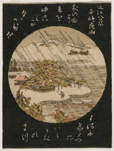 Nachtregen auf der Karasaki-Kiefer aus der Serie Acht Ansichten von Ōmi