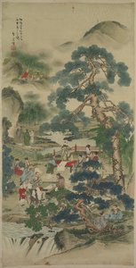 Chinesische Weise in einem Garten